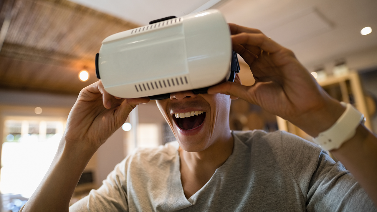 Person enjoying Virtual Reality